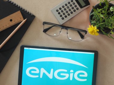 Garham, Bavaria, Germany - August 28, 2022: In this photo illustration, Engie SA logo seen displayed on a tablet