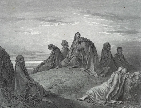 Filha Jepthah Jepite Com Ters Contador Ilustração Gustave Dore Terceira — Fotografia de Stock