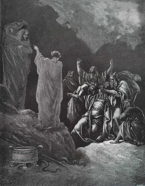 Saul Sorceress Illustration Gustave Dore Third Edition Bible Translated Ludwig — Stock Photo, Image