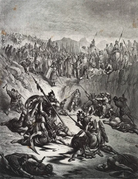 Slag Bij Isboseth Davids Bedienden Illustratie Door Gustave Dore Uit — Stockfoto