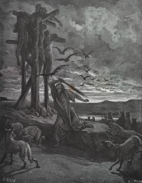 Rispo Respho Protects Corpses Her Sons Illustration Gustave Dore Third — Stock Photo, Image