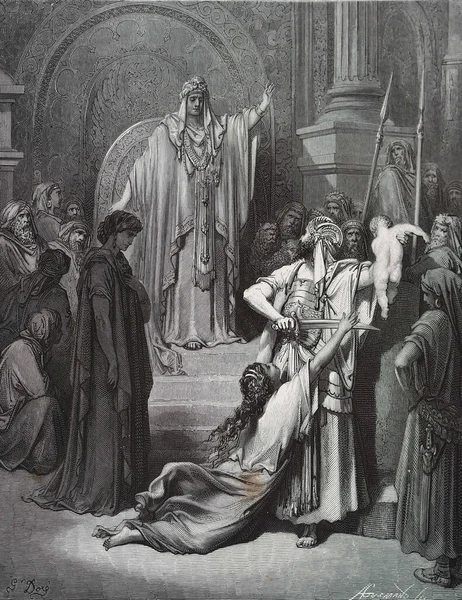 Salamon Arthilja Gustave Dore Illusztrációja Biblia Harmadik Kiadásából Ludwig Philippson — Stock Fotó