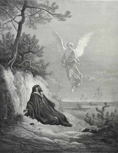 Elias Och Ängeln Illustration Gustave Dore Från Den Tredje Upplagan — Stockfoto