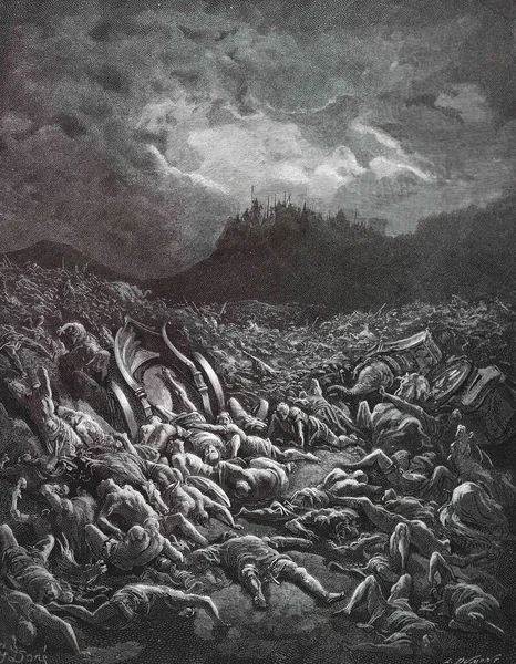 Jehoshaphat Victory Amonites Moabites Illustration Gustave Dore Third Edition Bible — Stock Photo, Image