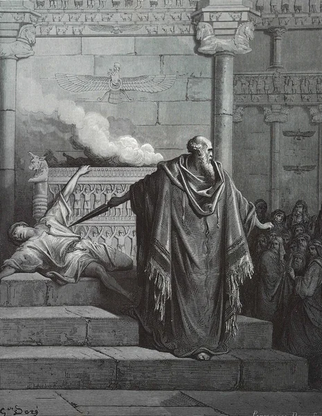 Matthatias Doodt Tempelontheiliging Illustratie Door Gustave Dore Uit Derde Editie — Stockfoto