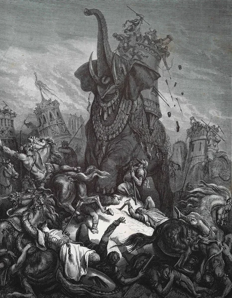 Morte Eleazar Illustrazione Gustave Dore Dalla Terza Edizione Della Bibbia — Foto Stock