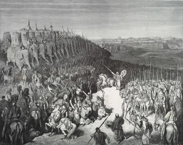 Indas Vor Der Armee Mikanars Illustration Von Gustave Dore Aus — Stockfoto