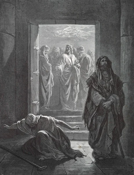 Sullner ve Pharisee. Illustration by Gustave Dore from the third edition of the Bible translated by Ludwig Philippson, 1870, Stuttgart, Germany. Orijinal çizimler 1850-1853 döneminde yapılmıştır..