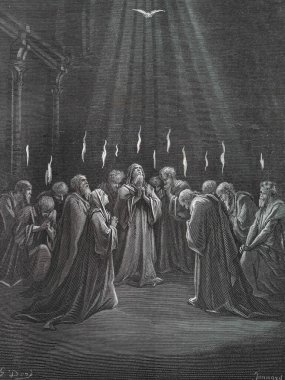 Ruhun Çöküşü. Illustration by Gustave Dore from the third edition of the Bible translated by Ludwig Philippson, 1870, Stuttgart, Germany. Orijinal çizimler 1850-1853 döneminde yapılmıştır..