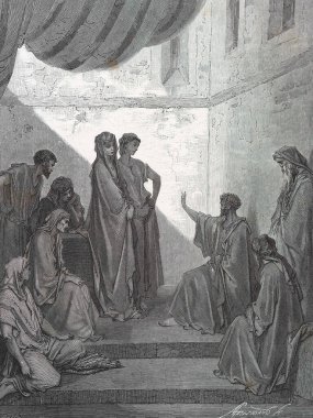 Aziz Peter, Cornelius Hanesi. Illustration by Gustave Dore from the third edition of the Bible translated by Ludwig Philippson, 1870, Stuttgart, Germany. Orijinal çizimler 1850-1853 döneminde yapılmıştır..