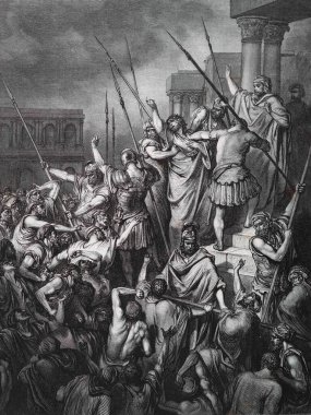 Aziz Paul Çokluktan Kurtarıldı. Illustration by Gustave Dore from the third edition of the Bible translated by Ludwig Philippson, 1870, Stuttgart, Germany. Orijinal çizimler 1850-1853 döneminde yapılmıştır..
