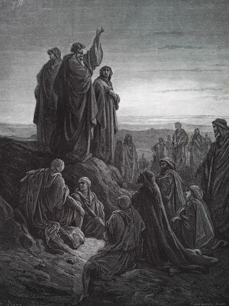 Apóstolos Pregando Evangelho Ilustração Gustave Dore Terceira Edição Bíblia Traduzida — Fotografia de Stock