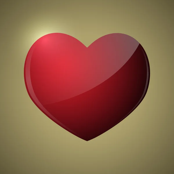 Ilustração com um coração vermelho dos namorados — Vetor de Stock