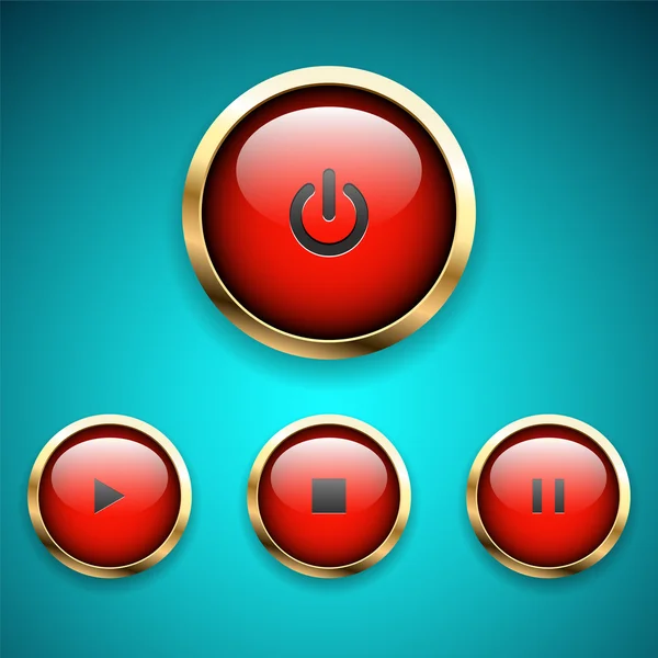 Media player button set — Stock Vector