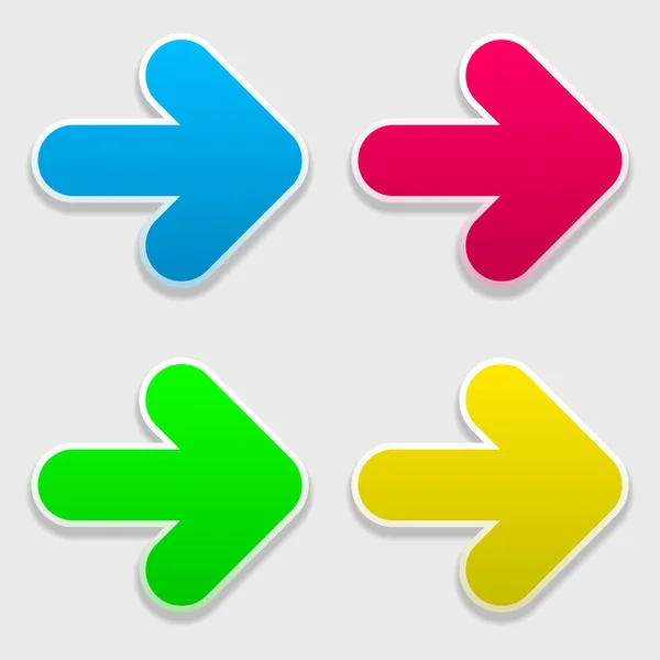 Four colored arrow — Stock Vector