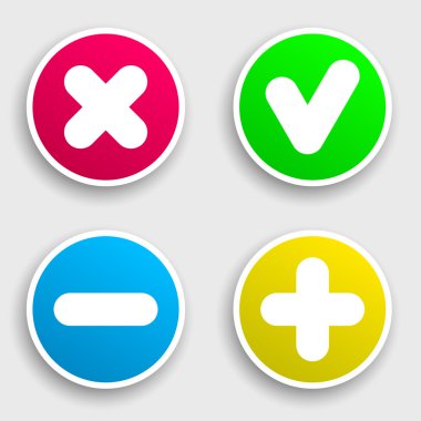 dört renkli sticker