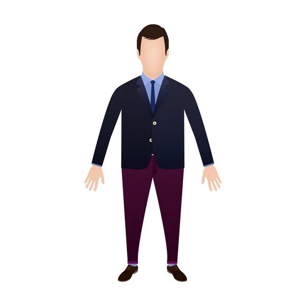 Man in the navy blazer and burgundy pants — Stock Vector