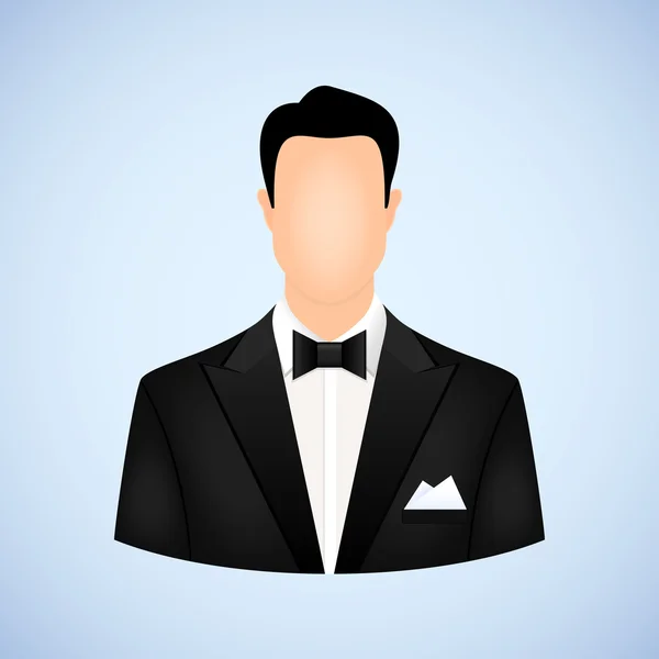 Man in tuxedo avatar — Stock Vector