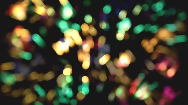 Desfocado luzes circulares coloridas e faixas de fundo — Vídeo de Stock