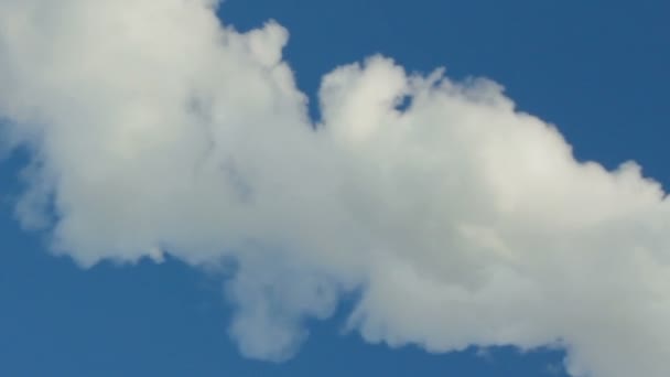 Kouř z komína pod modrou oblohou — Stock video