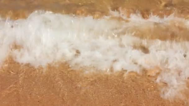 Морские волны и песчаный пляж — стоковое видео