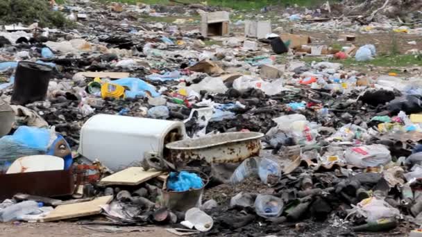Śmieci w sprawie składowania odpadów — Wideo stockowe