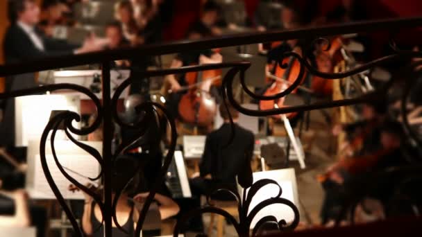 Vista sull'orchestra in teatro — Video Stock