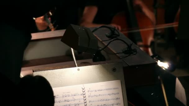 Χέρια ενός ανθρώπου που διευθύνει την Ορχήστρα — Αρχείο Βίντεο