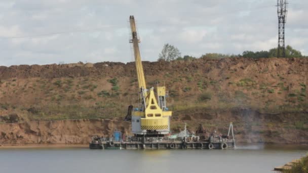 Ontwikkeling zandbak met bagger - timelapse loopbare — Stockvideo