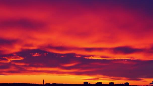 Cielo del amanecer en invierno — Vídeo de stock