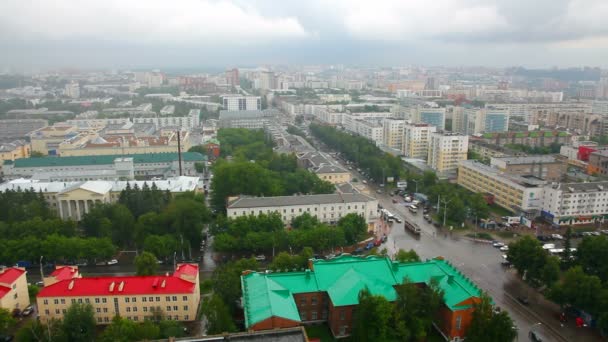 Vista superior sobre o panorama da cidade - Ufa Rússia — Vídeo de Stock