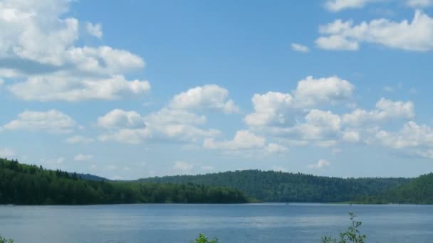 Summer landscape with mounatin lake - timelapse — Stock Video