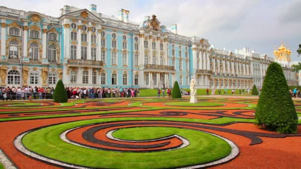 Palác Kateřiny - Puškin, Carskoje selo, st. petersburg, timelapse — Stock video