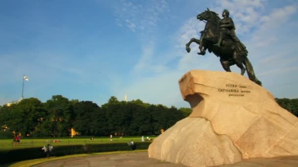 Peter 1 denkmal in saint-petersburg, russland — Stockvideo