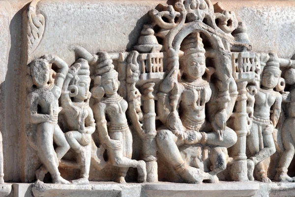 印度教 ranakpur 寺片段 — 图库照片
