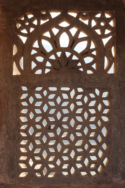 Ornament lattice window in india — Stock Photo, Image