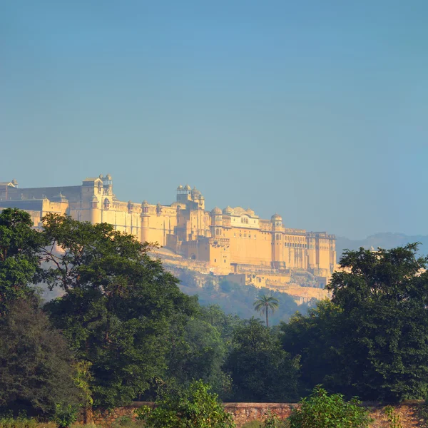 Amber fort Hindistan ile peyzaj — Stok fotoğraf