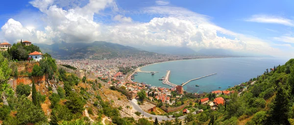 Панорама Аланьи Турция с крепости — стоковое фото