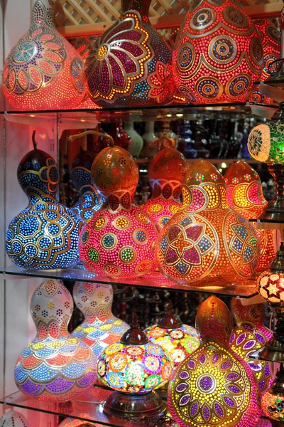 Turkish traditional multicolored lamps — Stock Photo, Image