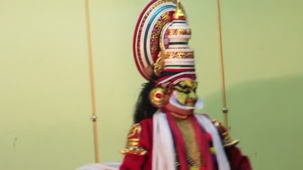 Kathakali - representación teatral nacional en Kerala India — Vídeos de Stock