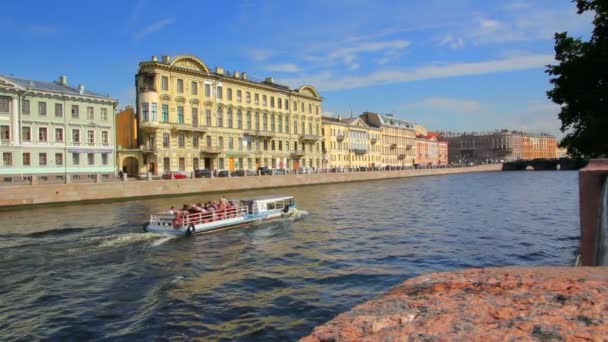 St. petersburg Rusya Fontanka Nehri — Stok video