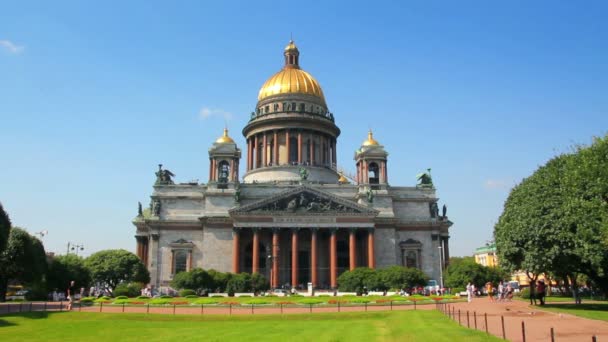 Isaakiy katedral kilise saint-petersburg, Rusya Federasyonu — Stok video