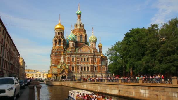 Verlosser op het bloed - Christus de Verlosser-Kathedraal in st. petersburg — Stockvideo