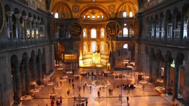 Hagia sofia museum interior in istanbul turkey — Stock Video