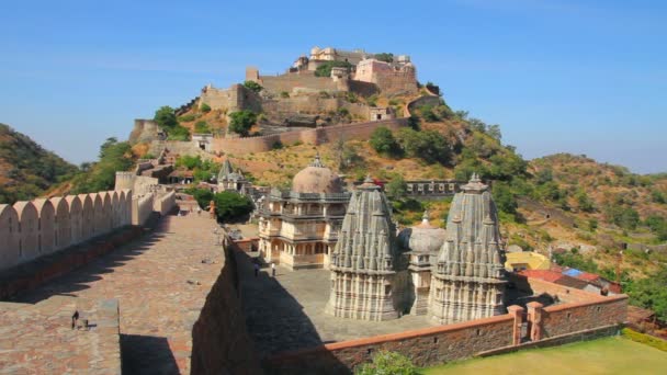 Kumbhalgarh forte em rajasthan Índia — Vídeo de Stock