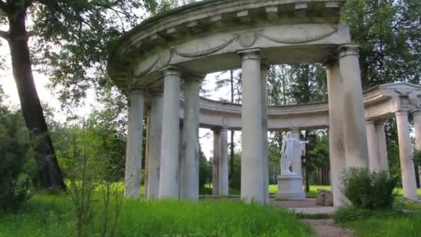 Apollo colonnade in Pavlovsk park St. Petersburg Russia — Stock Video