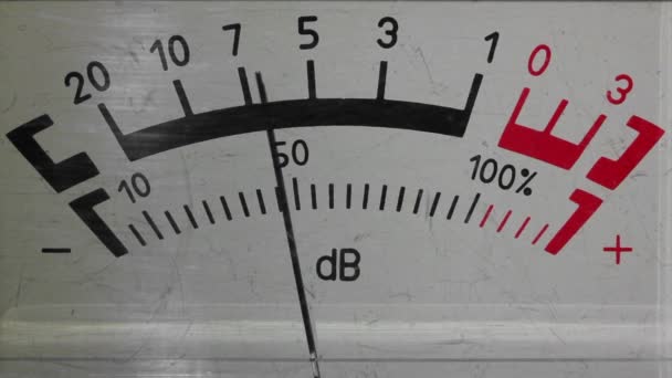 Decibel meter - part of sound equipment — Stock Video