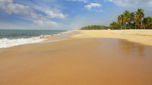 Vacker strand landskap - ocean i Indien — Stockvideo