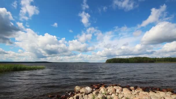 Landskap med vuoksa sjö i Ryssland — Stockvideo