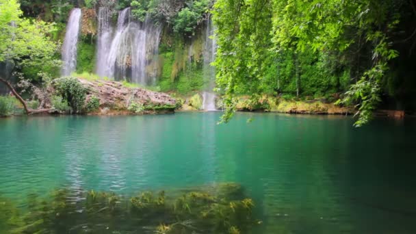 Waterval in bos - kurshunlu Turkije — Stockvideo